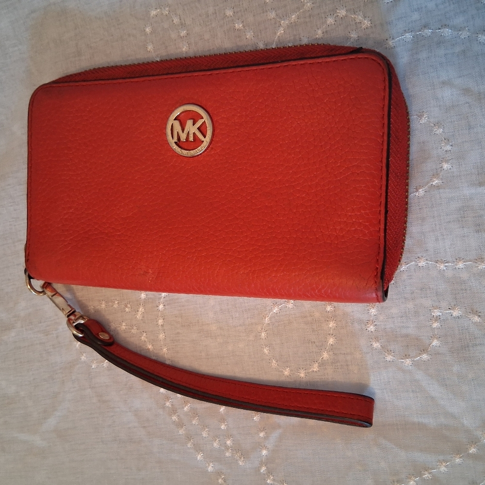 Michael Kors Red Wristlet Wallet